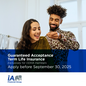 Term life insurance – Special time-limited offer for Ontario Dental Hygienists’ Association members from iA Financial Group